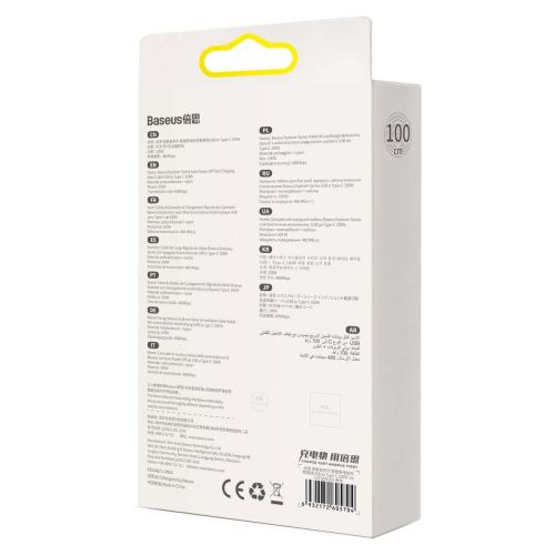 Baseus Type-C Explorer Series Auto Power-Off Fast Charging Data Cable 100W, 1m Black (CATS000201) - Image 3