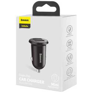 Baseus Car Charger Grain Pro Dual USB 4.8A Black (CCALLP-01)