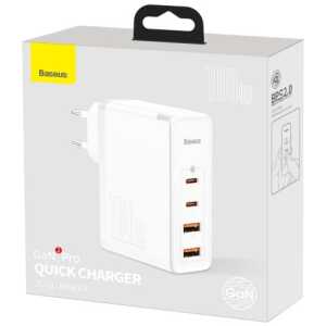 Baseus Travel Charger GaN2 Pro Quick wall charger C+C+U+U, PD 3.0, QC 4.0+, 100W EU White (CCGAN2P-L02)