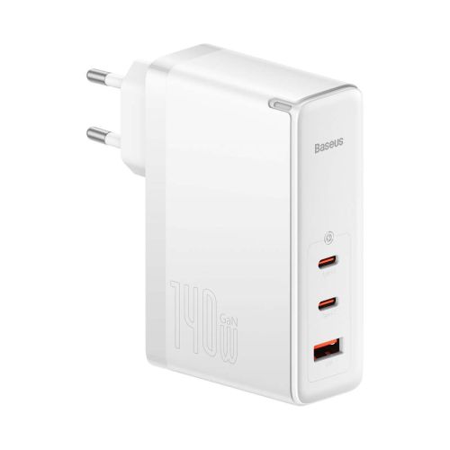 Baseus Travel Charger GaN5 Pro Fast wall charger, C+C+U, 140W White EU (CCGP100202) - Image 3
