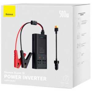 Baseus Car Power Inverter 150W 12V / 500W 220V (C+U + Dual EU plug) Black (CGNB000101)