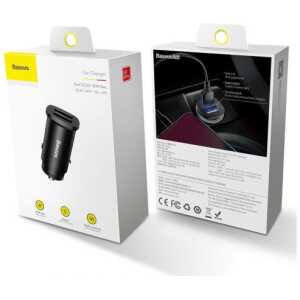 Baseus Car Charger Square metal A + A 30W Dual QC3.0 (SCP.AFC) Black (CCALL-DS01)