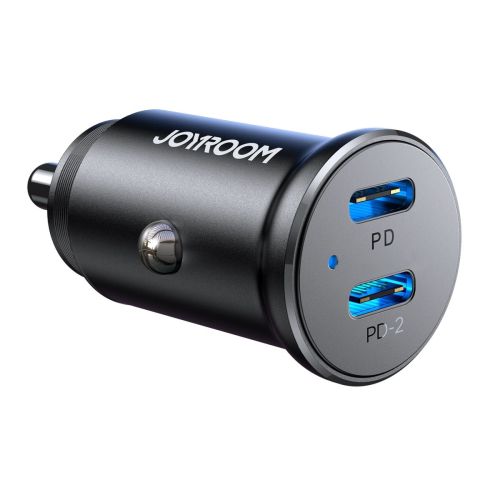 Joyroom Car Charger Mini, C+C, 30W, Black (JR-CCN06) - Image 3
