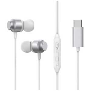 Joyroom Earphone Wired In-Ear Headphones with Remote and Microphone, Type-C USB, Silver EU (JR-EC06)