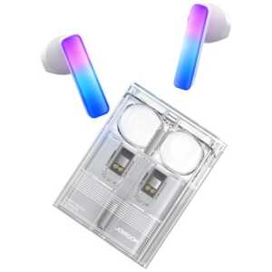 Joyroom Earphone IceLens Series Bluetooth True Wireless BT 5.3, TWS, AAC, SBC, HFP, A2DP, AVRCP, with LED Lights, White (JR-TC1)