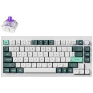 Keychron Q1 HE (Q1H-P1) QMK White Wireless Custom Hall Effect Keyboard Purple Switch 75% US Layout
