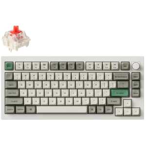 Keychron Q1 Max (Q1M-P1) QMK/VIA Wireless Custom Mechanical Keyboard-Red Switch-Shell White 75% US