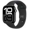 Apple Watch Series 10 GPS + Cellular 42mm Jet Black Alu Case, Black Sport Band S/M EU MWX63