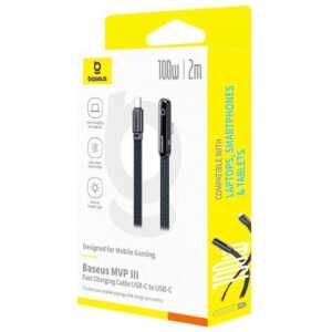 Baseus Type-C MVP 3 Elbow-shaped Fast Charging Data Cable 100W, 480Mbps, 1m, Black (P10382500121-00)