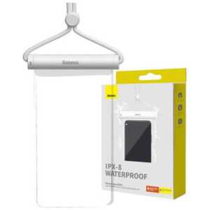 Baseus AquaGlide Universal Waterproof Case IPX8 up to 7.2 inch Phone, White/ Transparent (BS-PC030)