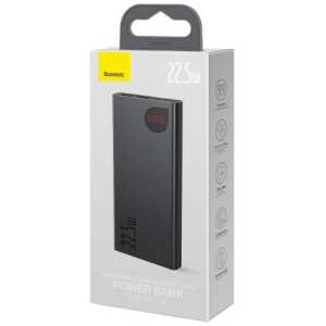 Baseus Power Bank Adaman with Digital display (2021), C+U+U, PD 3.0, QC 3.0, 22.5W, 10000 mAh, Black (PPAD070001)