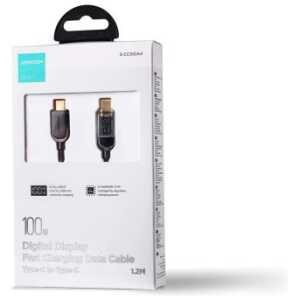 Joyroom Type-C - Type-C Data Cable 100W, 1.2m with Digital Display, Black (S-CC100A4)