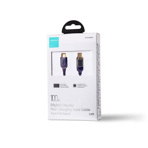 Joyroom Type-C - Type-C Data Cable 100W, 1.2m with Digital Display Blue (S-CC100A4) - Image 2