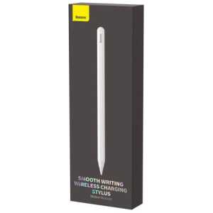 Baseus Tablet Tool Active Stylus Pen Wireless Charging with LED Indicator + Active Replaceable Tip for iPad, White (SXBC020002)