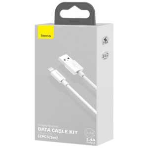 Baseus Lightning Simple Wisdom cable (2pcs/set) 2.4A 1.5m White (TZCALZJ-02)