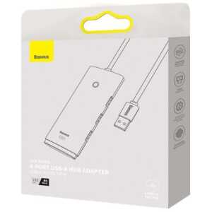 Baseus HUB Lite Series adapter (USB-A to 4xUSB-A 3.0 5Gb/s) Black (WKQX030101)