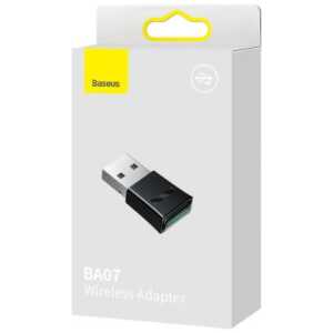 Baseus HUB BA07 Bluetooth USB Adapter BT 5.3, with LED indicator, 20m range, Black (ZJBA010001)