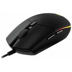 Logitech Mouse Wired G203 LIGHTSYNC, 6 Buttons, 8000 DPI, Black EU (910-005796)