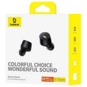 Baseus Earphone Bluetooth Bowie E18 TWS Earphones, BT 5.3, ENC, IPX4, Black EU (A00023800123-00)