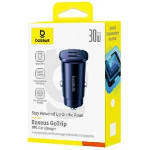 Baseus Car Charger GoTrip C+C, QC 3.0, 30W Black (C00072300123-01)