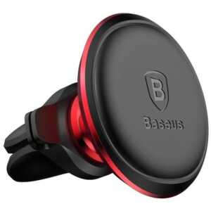 Baseus Car Mount Magnetic Car Phone Holder 360 Degree with Cable clip, Black/ Red (C40141201913-00)
