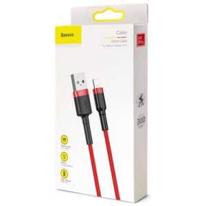 Baseus Lightning Cafule Cable 2A, 3m Red/ Black (CALKLF-R09)