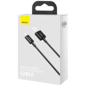 Baseus Lightning Superior Series cable, Fast Charging, Data 2.4A, 1m Black (CALYS-A01)