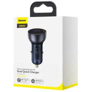 Baseus Car Charger Particular Digital Display C+U, PD 3.0 QC 4.0+, SCP, PPS, 5A, 65W Dark Gray (CCKX-C0G)