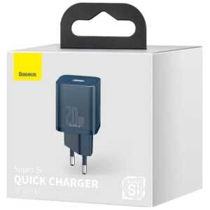 Baseus Travel Charger set Super Si 1C PD Fast charger 20W Blue EU (CCSUP-B03)