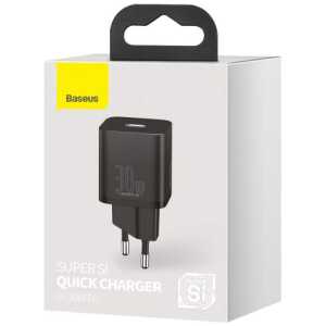 Baseus Travel Charger Super Si 1C Quick Charger PD 30W EU Black (CCSUP-J01)