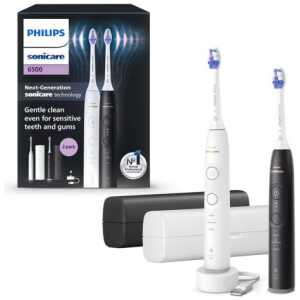 Philips Electric Toothbrush Sonicare 6500 Series Duo Pack with Case HX7419/01 Black/White EU