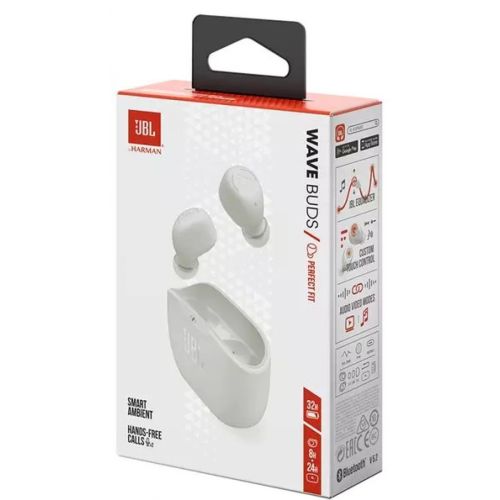 JBL Wave Buds TWS Bluetooth Wireless In-Ear Earbuds White EU