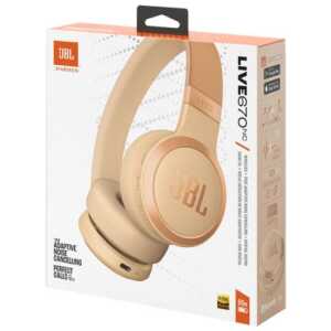 JBL Live 670NC Bluetooth Wireless On-Ear Headphones Beige EU