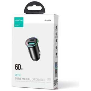 Joyroom Car Charger Mini, C+U, 60W, Black (JR-CCN04)