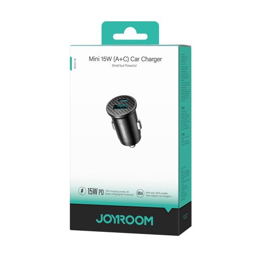 Joyroom Car Charger Mini, C+U, 15W, Black (JR-CCN16)