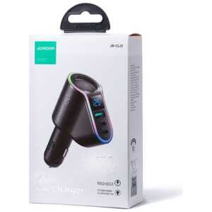 Joyroom Car Charger 4-in-1, Bluetooth Fm Transmitter C+C+U+Cigarette, PD 150W, Black (JR-CL21)