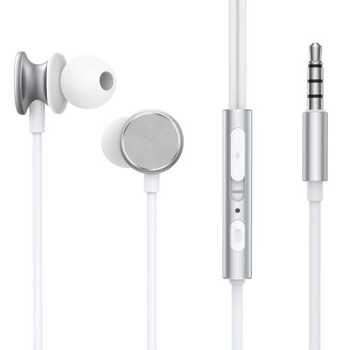 Joyroom Earphone Wired, In-Ear Headphones with Remote and Microphone, 3.5mm Jack, Silver (JR-EW03)