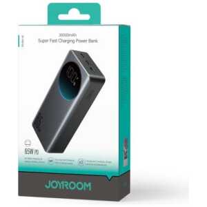 Joyroom Power Bank with Digital Display, C+C+U, PD 65W, 30000 mAh with Type-C to Typle-C cable (1,20m) Black (JR-PBF04)