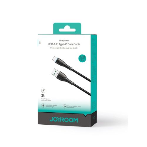 Joyroom USB - Type-C Cable Starry Series, 480mb/s, 3A, 1m, Black (SA32-AC3) - Image 2