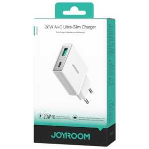 Joyroom Travel Charger Slim C+U. PD 20W, QC 3.0, White (JR-TCF14)