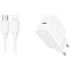 Joyroom Travel Charger Type-C. PD 20W, QC 3.0, with Type-C to Lightning cable (1m), White (JR-TCF20)