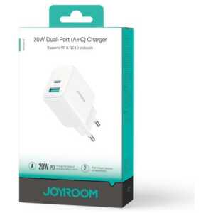 Joyroom Travel Charger C+U. PD 20W, QC 3.0, White (JR-TCF21)