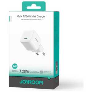 Joyroom Travel Charger GaN Fast Charger Type-C, 20W, PD 3.0, QC 3.0, White (TCG08)