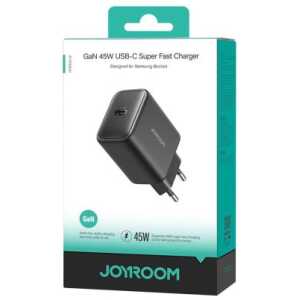 Joyroom Travel Charger GaN Fast Charger Type-C, 45W, PD 3.0, QC 3.0, SFC 2.0, PPS, Black (TCG13)