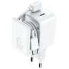 Joyroom Travel Charger GaN Fast Charger C+C, 45W, PD, PPS, UFCS, with Bulit-in Cable Organizer, White (JR-TCL05)