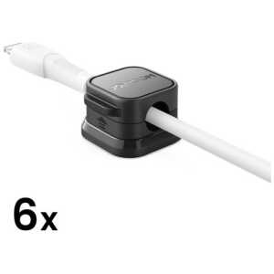 Joyroom Cable Organizer Magnetic up to 7.5 mm diameter, (6pcs), Black (JR-ZS368)