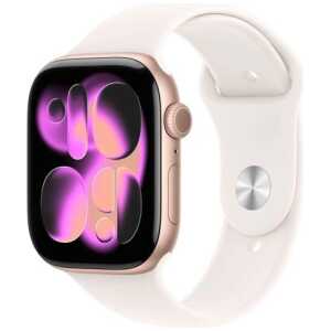 Apple Watch Series 11 (2025) GPS 46mm Rose Gold Alu Case, Light Blush Sport Band S/M EU MEV64