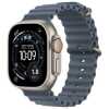 Apple Watch Ultra 3 (2025) GPS + Cellular 5G 49mm Natural Titanium Case with Anchor Blue Ocean Band EU MEWH4