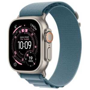 Apple Watch Ultra 3 (2025) GPS + Cellular 5G 49mm Natur Titanium Case with Light Blue/Alpine Loop M EU MEWM4