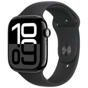 Apple Watch Series 10 GPS + Cellular 42mm Jet Black Alu Case, Black Sport Band S/M EU MWX63